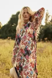 Anthropologie Pleated Patchwork Midi Dress Maeve Floral Boho Amethyst Sz XS NEW