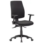 CLICK HIGH BACK WITH HEIGHT ADJUSTABLE ARMS Task Chair METRO BLACK FABRIC