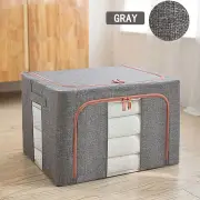 Foldable Storage Box Crushed Steel Frame Clothes Quilt Toys Organizer 60L Random color