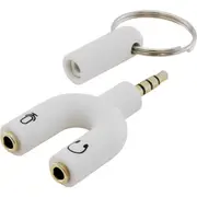 PRO2 PA1078WH Trrs To Stereo and Mic Adaptor 3.5Mm 4 Contact Ctia White Works With Most of Trrs