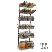 X-cosrack 6-Tier Wall Mounted Spice Rack Organizer Hanging Seasoning Black