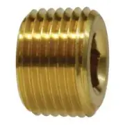 28095 Countersunk Hex Plug, 3/8 in FNPT, 0.45 in, Brass, 8 Pack