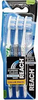 REACH Superb Clean Between Teeth Medium Toothbrush, Pack of 3, Multicolor