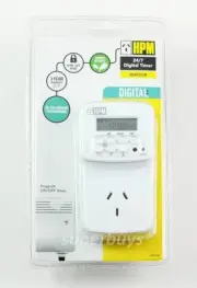 HPM Digital Electrical Powerpoint Power Point 7 Day Timer with Battery Back-up