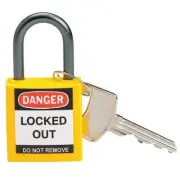 Brady 118930 Lockout Padlock,Kd,Yellow,1-2/5"H,Pk6