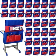 Panelee 100 Pcs Chair Storage Pocket Bulk for Classroom Include 50 Acrylic Dry Erase Name Tag with 50 Student Chair Organizer School Desk Chair Storage Bag First Day of School Gift(30 Set)