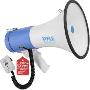 PYLE Portable Megaphone Speaker PA Bullhorn - Built-in Siren, 50W Adjustable Vol