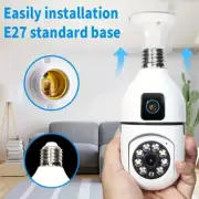 E27 Bulb WIFI Camera 8X Zoom Wireless Two-way Audio Cameras Color Night Vision