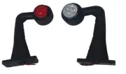 2x 24V LED Jumbo Red White Long Rear Side Corner Lights Truck Trailer Lorry Bus