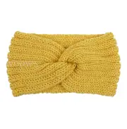Knitted Headband Women Crochet Winter Ear Warmer Hairband Headwrap - Yellow