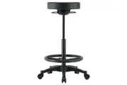 Buro Polo Drafting Stool Adjustable Vinyl with Foot Ring Black