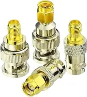 Bingfu SMA to BNC RF Coax Connector Adapter Test Converter BNC Male Female to SMA Male Female 4 Pieces Set