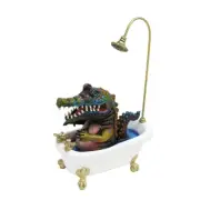 Carlos and Albert "Crocodile in Bathtub (Mini)" Mixed Media Ceramic Sculpture
