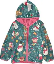 [GuoChe] Sherpa Lined Toddler Hoodie Christmas Deer Gingerbread Snowflakes Red Blue Boys Outerwear pink Stylish Baby Boy