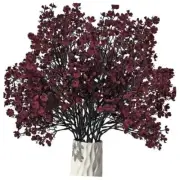 pcs Artificial Flowers Silk Fall Flowers Babys Breath Gypsophila 15 Burgundy