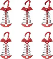 JEELAD Fishbone Tent Stakes Pegs Tent Stakes with Carabiner Clips Spring Anchor Awning Deck Anchor Pegs for Camping Hiking Outdoor Gallery Road Timber Deck