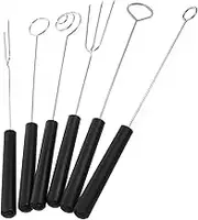 ABOOFAN 6pcs Stainless Steel Fondue Forks for Chocolate Cheese and Hot Pot Ergonomic Design for Comfortable Grip Multi-use Kitchen Tools for Baking and Dipping Fruits