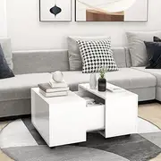 Coffee Table High Gloss White 60x60x38 cm Modern Engineered Wood Living Room