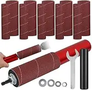 VEAUUTAY Drum Sander Set,Rubber Sanding Drum Spindle Sander Adapter, with 120 Grit Sandpaper Drum, Sanding Sleeves Power Drill