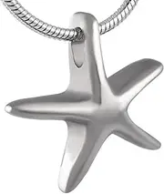 KETIME Stainless Steel Starfish Urn Pendant Memorial - Ashes Keepsake Cremation Jewelry