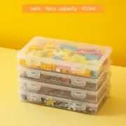 4Pcs Transparent Stationery Box, Rectangular Plastic Clear Tool Parts Small Orga
