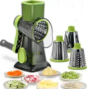 Multi-functional Hand Crank Rotary Slicer Vegetable Cutter Handheld Rotary Cheese Grater Cutter Round Mandoline with Han