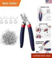 WORKPRO Spring-Loaded Pig Ring Pliers & 500 Galvanized Rings - Ergonomic Design