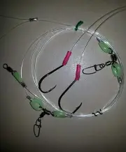 1 X RE-USE OVER & OVER 100LB RIGS 2 SWAP HOOKS PATERNOSTER 6/0 BEAK 7/0 CIRCLE
