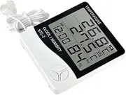 2 Aquarium Thermometer Dual Temperature Display Probes Digital Hygrometer Time-Display for Fish Tank Office Home Random Color