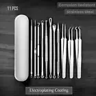 11pcs Blackhead Remover Tool Kit Tweezers Acne Extractor Nose Face Pimple AU