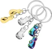 TOYANDONA 3Pcs Mini Boxing Gloves Keychain Realistic Metal Pendant for Boxing Fans Durable Fitness Keychain for Car Keys Bag Charms for Gym Enthusiasts