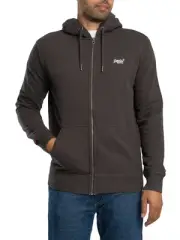 Superdry Men's Essential Logo Zip Hoodie, Black