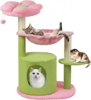 Cat Tree 33'' Cute Cat Tower Small Flower Cat Trees Indoor Cat Condo W/Hanging