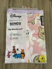 BONDS BABY ZIP WONDERSUIT - WINIE THE POOH - POOH BEAR - DAISY - SIZE 00 BNIP