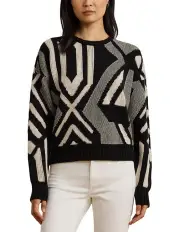[Polo Ralph Lauren] Geo-Motif Crewneck Sweater in Black