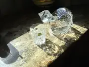 Gorgeous Godinger Lead Crystal (Side Rest) Tilted Decanter- Terra + glass
