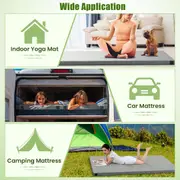 Costway Folding Memory Sponge Camping Mattress Indoor Outdoor Sleeping Mat w/Cushion Roll up Sleeping Pad Grey