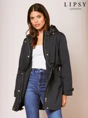 Lipsy Navy Blue Shower Resistant Parka Raincoat (AD7793) | $182