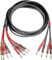 CESS-106-6f Bi-Wire Banana Plug Splitter Speaker Cable, 2 Banana Plugs to 4 Banana Plugs, 12 Gauge, 2-Channel (6 Feet)