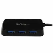 StarTech Portable 4 Port Mini USB 3.0 Hub, Black - ST4300MINU3B
