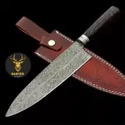 CHEF KNIFE | Handmade Japanese Style Kitchen Knife with Feather Pattern Blade