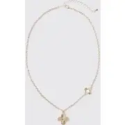 Mens Gold Clover Necklace