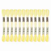 12 Skeins Embroidery Floss, Polyester Embroidery Threads Yellow White