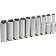 Blackhawk by Proto 310-C, 1/2" Drive 10 Piece 1/2" 6 point Deep Socket Set
