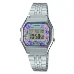 【CASIO 卡西歐】方格春之花卉電子錶-滿庭芳(LA-680WA-2C)