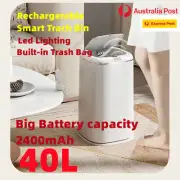New 40L Smart Trash Bin Automatic Motion Sensor Rubbish Waste Bin Basket Toliet