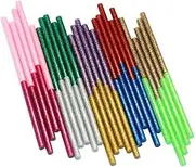 KONTONTY 100pcs Colorful Glitter Hot Melt Glue Sticks for Crafts Strong Adhesive for More Material for DIY Projects and School Activities