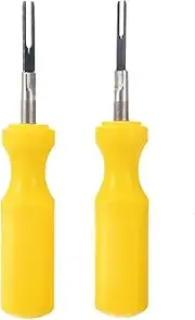 MCNVNEFSAW 2PCS 3mm + 2mm Car Wiring Connector Pin Release Extractor Puller Auto Terminal Removal Tool with Plastic Handle Kit Fit for Audi Sheet Metal Tools