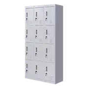 12-Door Locker for Office Gym Shed School Home Storage - Standard Lock with Keys