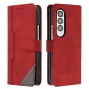 Clasp Case with Flip Wallet Stand Function Cover for Samsung Z Fold 4 - Red